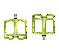 Pedale VTT Pédale de vélo Montagne Ultra-légère avec roulement à Billes Poli, Pieds Plats antidérapants, pédales VTT, équipement d'équitation, pièces(Green)