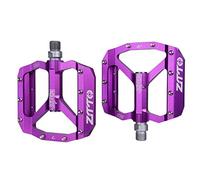 Pedale VTT,Pedale Velo VTT Roulement en Alliage d'aluminium Plat Pédale vélo Bonne poignée légère 9/16 pédales Big Gravel Bike Downhill(JT01 Purple)