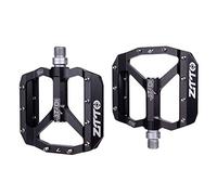 Pedale VTT,Pedale Velo VTT Roulement en Alliage d'aluminium Plat Pédale vélo Bonne poignée légère 9/16 pédales Big Gravel Bike Downhill(JT01 Black)