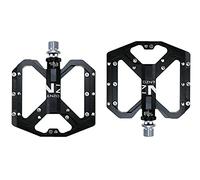 Pedale VTT Pédales de vélo de Montagne ultraléger à Pied Plat VTT CNC Aluminium Scellé scellé 3 Pouilles de vélo antidérapantes Pièces de vélos(Black)
