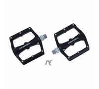 Pedale vtt descente - bmx newton noir a roulements alu cnc filetage 9-16 avec picots argent demontable (paire) 115x97mm G