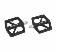 Pedale vtt plateforme descente - bmx newton noir fibre axe alu filetage 9-16 ave