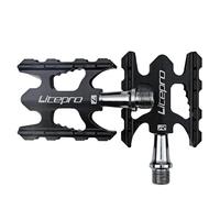 Pedale VTT Polding Bike Pédale scellée Alliage en Aluminium Non Glissement VTT Vélo de Route BMX Pédale de vélos Universelle(Black)