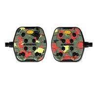 Pédales Look Trail Grip vert rouge camouflage