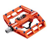 Funn Mamba Pédales VTT à Enclenchement, Pédales VTT à Clip Simple Face, Compatibles avec Les Cales SPD, Pédales de Vélo avec Axe en CrMo de 9/16 Pouces pour VTT/BMX/Cyclisme Gravel (Orange)
