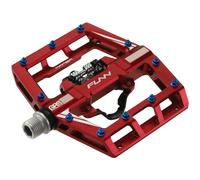 Funn Mamba Pédales VTT à Enclenchement, Pédales VTT à Clip Simple Face, Compatibles avec Les Cales SPD, Pédales de Vélo avec Axe en CrMo de 9/16 Pouces pour VTT/BMX/Cyclisme Gravel (Rouge)