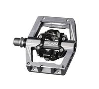 Funn Mamba S Pédales VTT Clipless, Double Face Clip Plateforme Compacte Pédales VTT, Compatibles avec Les Cales SPD, Pédales de Vélo avec Axe CrMo de 9/16 Pouces (Gris)