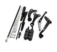 Pédales antidérapantes pour moto Kit complet commandes avancées noires moto pour Harley Sportster XL883 XL1200, chevilles et leviers liaison Pédales en alliage(A Black 2004-2013)
