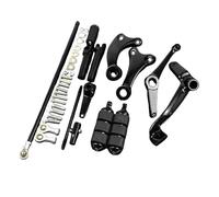 Pédales antidérapantes pour moto Kit complet commandes avancées noires moto pour Harley Sportster XL883 XL1200, chevilles et leviers liaison Pédales en alliage(B Black 2014-Up)