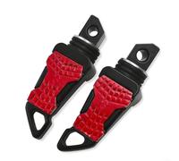 Pédales arrière de moto conçues pour tête plate à deux tons, fabriquées en alliage d'aluminium avec antidérapant texturé pour fournir une meilleure stabilité et sécurité au conducteur (rouge)