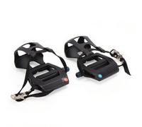 Pédales avec Sangles Polyvalent, Noir, Filetage 9/16 Po, 9/16 Po | Robuste, Pédale avec Cale-Pied, Réglable, Équipement, pour vélo d'intérieur