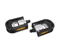 Pedale city newton pliante alu-resine noir-argent 9-16 (paire sur carte)