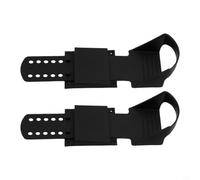 Pédales d'aviron noires 30 cm réglables pour remise en forme | Surface texturée antidérapante, construction en plastique, positionnement sécurisé des pieds, longueur 30 cm