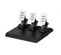 Pédales de course, volant de jeu PC avec ensemble de 3 pédales, ressorts interchangeables, résistance de freinage réglable, embrayage inclus, technologie Hall linéaire, compatible avec Win 11/10/7