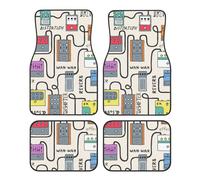Pédales de Guitare colorées,Lot de 4 Tapis de Sol pour Voiture, Tapis de Sol antidérapants pour véhicule