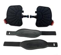 Pédales de rechange pour vélo d'appartement avec porte-orteils pour filetage M14 et 1/2" texturés pour un meilleur positionnement du pied (14 mm)