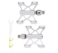 Pédales de vélo à billes filetées de 2,4 cm - Anti-poussière - Pour VTT - Antidérapantes - Large plateforme - Pédales pliantes