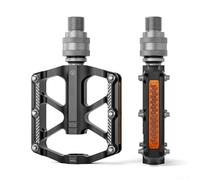 Pédales de vélo à dégagement rapide à 3 roulements en alliage 6061 avec tige en acier chromé antidérapant pour vélo pliable (noir)