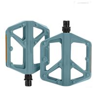 Pédales de vélo à plateforme large en nylon avec réflecteurs et 20 broches antidérapantes de chaque côté, avec roulements scellés pour une meilleure efficacité du cyclisme (bleu clair)