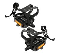Pédales de vélo avec cage à clip d'orteil | 1 paire de pédales de rechange | Avec clips d'orteils pour montagne, route, équitation, fitness, voyage, aventure, trajets urbains, loisirs, cyclisme