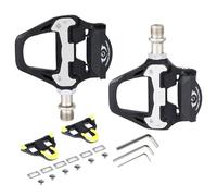 Pédales de vélo avec ensemble de crampons, Pédales de cyclisme sur route sans clips,Pédales automatiques Cyclisme sur route - Pédales à dégagement rapide antidérapantes résistantes à l'usure avec