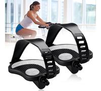 Pédales de vélo d'appartement avec sangles réglables - Filetage 9/16 - Surface antidérapante - Pédales de rechange pour vélo d'appartement, vélo de fitness d'intérieur