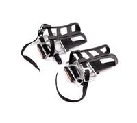 Pédales de vélo de Route antidérapantes de Remplacement, Silver | Alliages d ' aluminium avec Cage de pince-orteil et sangle pour vélo d ' exercice et cyclisme en plein air, pédales de