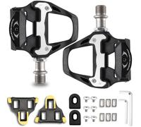 Pédales de vélo de route, pédales SPD sans clip de 9/16", pédales de vélo en alliage d'aluminium compatibles avec le système SPD SL, jeu de crampons de vélo pour Shimano SPD, VTT, fitness, vélo de