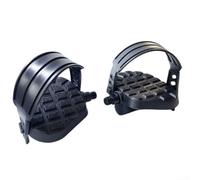 Pédales de vélo d'exercice en métal et plastique, sangles réglables et plateforme antidérapante pour un cyclisme intérieur sûr avec filetage 9/16" et 1/2" (9/16)