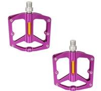 Pédales de vélo en alliage d'aluminium avec essieux et roulements scellés, six crampons anti-rayures pour une prise en main sûre, compatibles avec les vélos de montagne et pliants (rose)