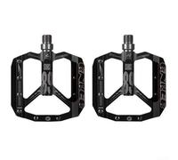 Pédales de vélo en alliage d'aluminium avec roulements scellés, plateforme large de 105 x 100 mm, crampons double face antidérapants pour VTT et vélos de route, filetage 9/16" (noir)