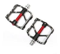 Pédales de vélo en alliage d'aluminium avec tige en acier, structure scellée à 3 roulements pour VTT et vélos de route (noir)