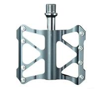 Pédales de vélo en alliage d'aluminium, plate-forme large de 11 x 9 cm, roulements à triple étanchéité, poids léger 160 g par pédale, traction double face (argent)
