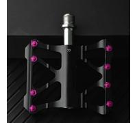 Pédales de vélo en alliage d'aluminium, plate-forme large de 11 x 9 cm, roulements à triple étanchéité, poids léger 160 g par pédale, traction double face (noir)