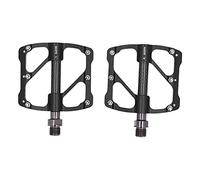 Pédales de vélo en Aluminium CNC léger, 3 pédales de vélo de Montagne/Route avec des Pointes antidérapantes Amovibles, Un Manchon en Fibre de Carbone, Un essieu chromoly pour (Noir)