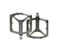 Pédales de vélo en aluminium léger avec système de triple roulement pour VTT et route - Clous antidérapants 13 x 11 cm (titane)