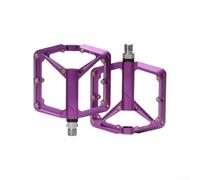 Pédales de vélo en aluminium léger avec système de triple roulement pour VTT et route - Clous antidérapants 13 x 11 cm (violet)