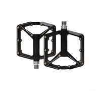 Pédales de vélo en aluminium léger avec système de triple roulement pour VTT et route - Clous antidérapants 13 x 11 cm (noir)