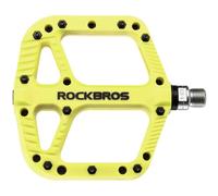 Pédales de vélo en nylon avec crampons, jaune fluo, Rockbros 2018-12AGN