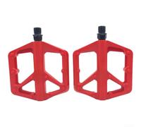 Pédales de vélo en nylon avec double roulement pour vélo de route VTT | Nylon léger, essieu en acier au bore, plateforme large, bandes réfléchissantes, 10,5 x 1,9 x 12,9 cm