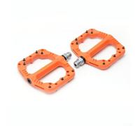 Pédales de vélo légères standard de 14 mm, tige en acier scellée, structure de roulement DU gauche et droite, design distinctif, multicolore pour les voyages hors route et en ville (orange)