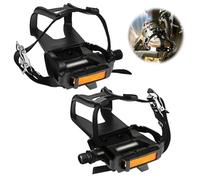 Pédales de Vélo, Pédales de Vélo avec Clips et Sangles, Universelles Pedale VTT Pédales de Vélo de Montagne du Durable et Antidérapant à Plate-Forme Large pour Vélo de Montagne 9/16 "