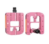 Pédales de vélo pliantes 1,4 cm en aluminium antidérapant pour VTT, route | Pédales de vélo pliables avec goupilles antidérapantes, roulements scellés et bandes réfléchissantes ; paire de 1,4 cm pour