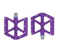 Pédales de vélo pliantes en nylon pour vélo - Pédale large et plate - Rouge/violet/noir - Pour adulte et enfant - Remplacement de route et crampons de montagne
