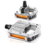 Pédales de vélo pliantes, pédales plates en aluminium CNC, 9/16" avec bandes réfléchissantes, antidérapantes, étanches, larges pédales plates pour vélo électrique, trajets urbains, VTT