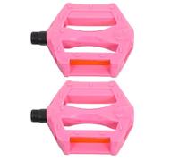 Pédales de Vélo pour Garçon Fille, Paire Rose en Plastique et Fer | Axes Centraux, Surface Antidérapante à Rainures, Remplacement Facile, pour Vélos Famille et Jeunes