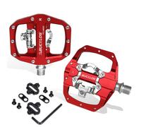 Pédales de vélo pour Shimano SPD 9/16'' Matériau Alliage d'aluminium Type Pédales automatiques en aluminium Rouge