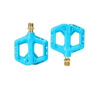Pédales de vélo pour vélo de route et VTT, plateforme en nylon léger avec roulements scellés, broches antidérapantes, housses anti-poussière, essieu Mo, marquages gauche et droite (bleu)