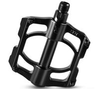 Pédales de vélo pour vélo de route, VTT, VTT, plateforme antidérapante en alliage d'aluminium avec réflecteurs, légers et absorbants de chocs, accessoires de repose-pieds - Noir
