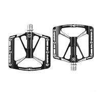 Pédales de vélo pour VTT et vélo de route, en alliage d'aluminium avec 3 roulements scellés, large plate-forme antidérapante, pièces de rechange légères, noir
